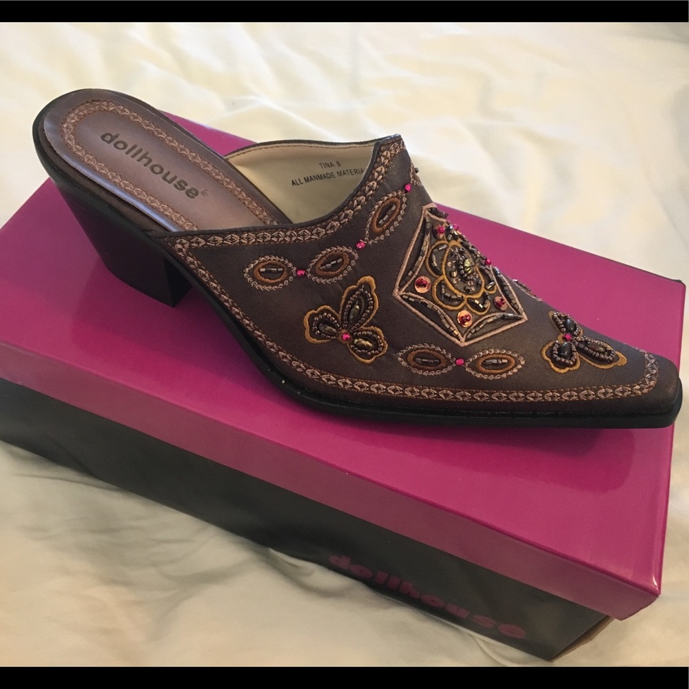 Brand New Embellished Cowboy Mules by Dollhouse